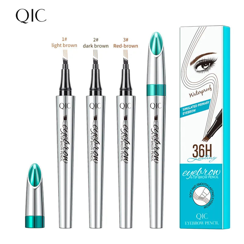 "Microblading Precision Eyebrow Pen: Long Lasting, Waterproof 3-in-1 Dark Brown Pencil Set for Flawless Brows"